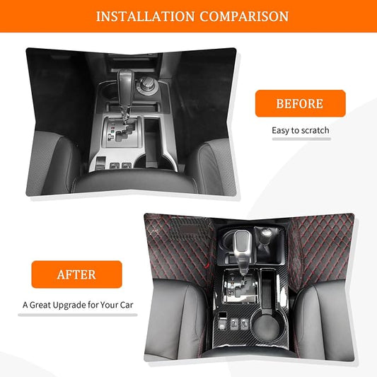 JeCar for 4Runner Interior Trim Carbon Fiber Center Console Gear Shift Panel Cover Interior Accessories for Toyota 4Runner 2010-2024