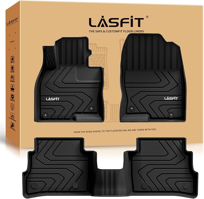 LASFIT Floor Mats Fit for Mazda CX5 2025 2024 2023 2022 2021 2020 2019 2018 2017 Custom Fit TPE All Weather Floor Liners 1st & 2nd Row Car Mats for Mazda CX-5, Black