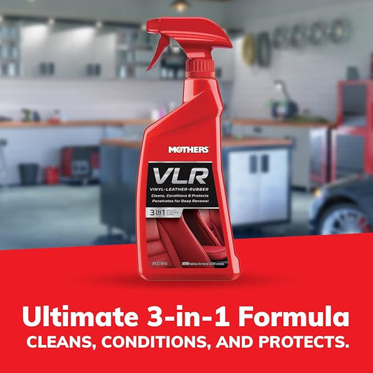 Mothers VLR Vinyl-Leather-Rubber Care, 24 oz. Cleans,Conditions & Protects In One Step,pH Balanced Formula with Neatsfoot Oil,Lanolin To Protect Against Drying, Fading & Cracking (06524) (Pack of 2)