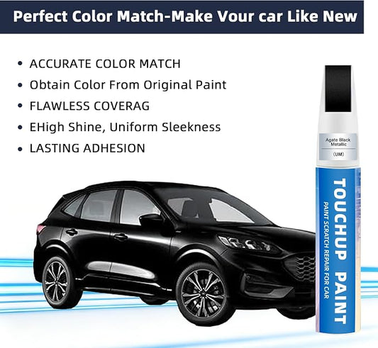 Agate Black Metallic(UM) Touch Up Paint Compatible with Ford 2-in-1 Car Scratch Repair Pen for Rock Chips, Door Scratches&Paint Nicks Exact Color Match Quick Dry DIY Fix for F-150 Explorer