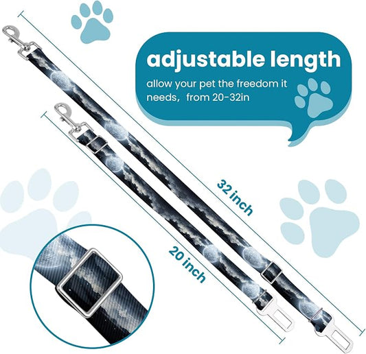 Adjustable pet cat and Dog car seat BeltοΌThe Lanyard is Flexible and Adjustable from 20 to 33 inches(Beautiful Starry Sky)
