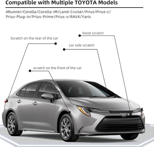 Classic Silver Metallic(1F7) Car Paint Touch Up Pen Compatible with Toyota,2-In-1 Color Accurate Touch Up Car Scratch Repair Paint Match Toyota Series Automotive Scratch Remover for Nicks&Chips Repair