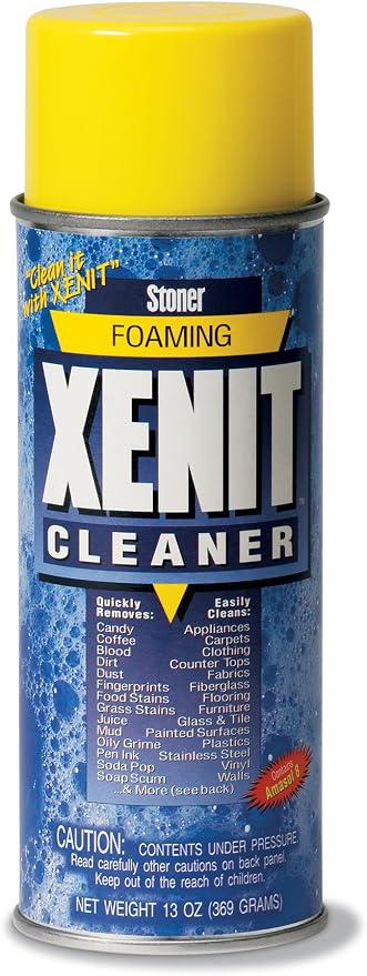 Stoner Car Care 94223-12PK 13-Ounce Xenit Foaming Cleaner Removes Dirt, Food and Grass Stains, Mud and More from Multiple Surfaces Carpet, Clothing, Furniture, Powerful Water-Based, Pack of 12