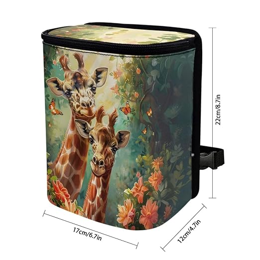 BIGCARJOB Animal Giraffe Car Trash Bag Car Trash Interior Accessories for Back Seat Headrest Car Trash Bin Hanging Trash Bag for Car Garbage Can