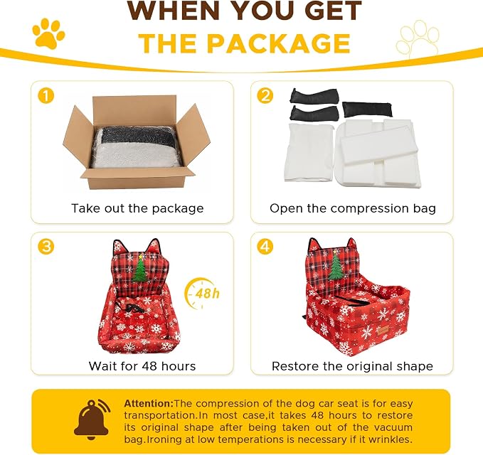 Dog Booster Car Seats for S/M Dogs Up to 35lbs,Pet Car Seat/Travel Bed with Washable&Removable Cover,Storage Pockets,Dog Safety Belt and Elevated Cushion Fits in Front/Back Seat