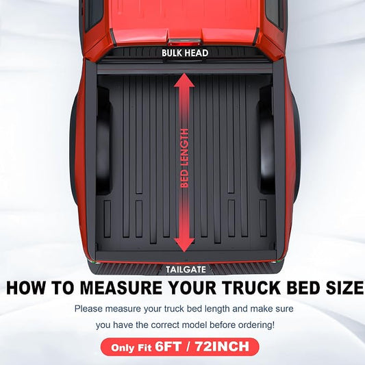 MOSTPLUS 6FT FRP Tri Fold Hard Truck Bed Tonneau Cover Compatible for 2005-2026 Nissan Frontier 3 Folding Fleetside Fiberglass 3 Folding Bed Cover 72Inch