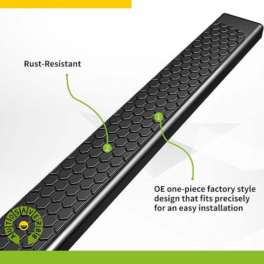 AUTOSAVER88 6 Inches Running Boards Compatible with 2009-2018 RAM 1500, 2010-2026 RAM 2500/3500, 2019-2024 RAM 1500 Classic New Body Crew Cab, Stainless Steel Side Steps Black Step Bars Nerf Bars