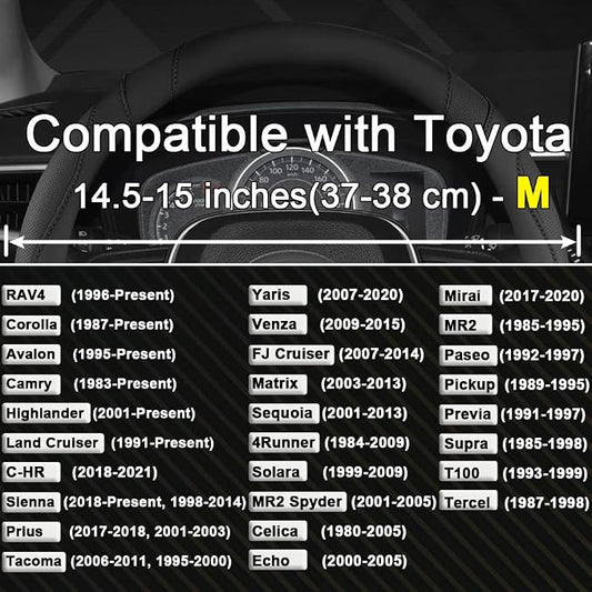 West Llama Customized Auto Car Steering Wheel Cover for Toyota (Black)