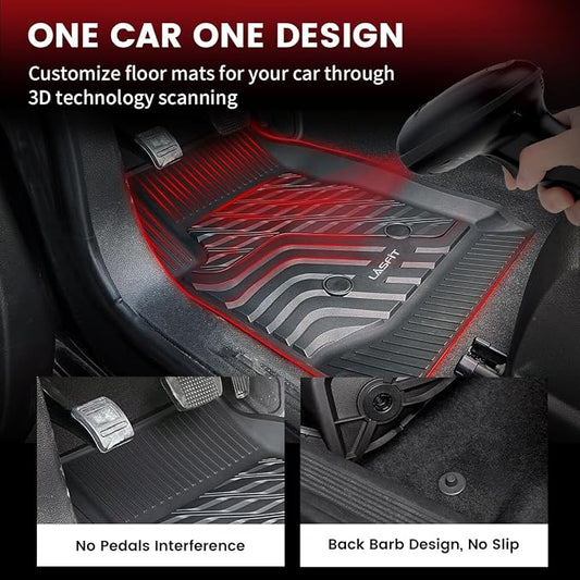 Lasfit Floor Mats for Chevrolet Chevy Trailblazer 2026 2025 2024 2023 2022 2021 (AWD Only), Custom Fit 1st & 2nd Row All Weather TPE Floor Liners Heavy Duty Accessories