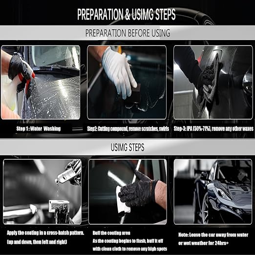 Nano Ceramic Coating for Cars, 10H High Gloss 50ML Anti-Scratch SiO2 Ceramic Coating High Hydrophobic Mirror Paint Sealant Protection with Gloves