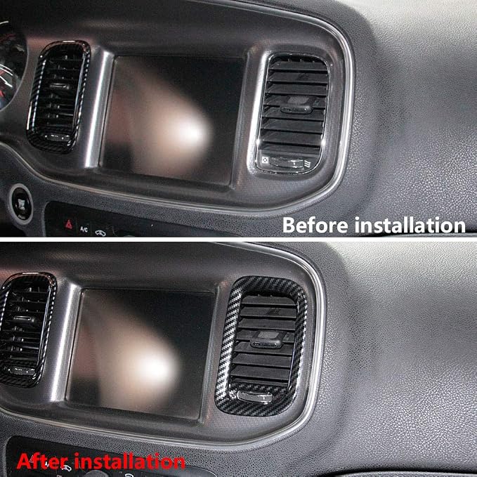 crosselec Carbon Fiber Air Vent Cover AC Outlet Trim kit for Dodge Charger 2011-2014