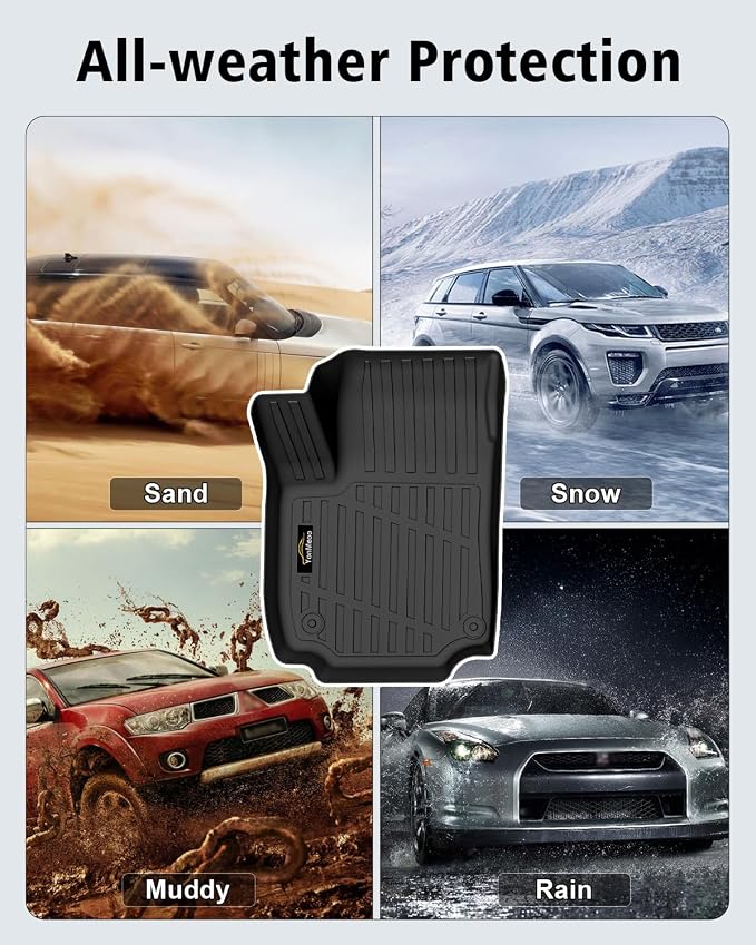 Floor Mats & Cargo Mat with Backrest Mat Custom for Chevy Equinox 2025 2026 (Only Gas) /GMC Terrain, Door Sill Guards, All Weather TPE Full Set Floor Liners Trunk Mat for Chevrolet Equinox Accessories
