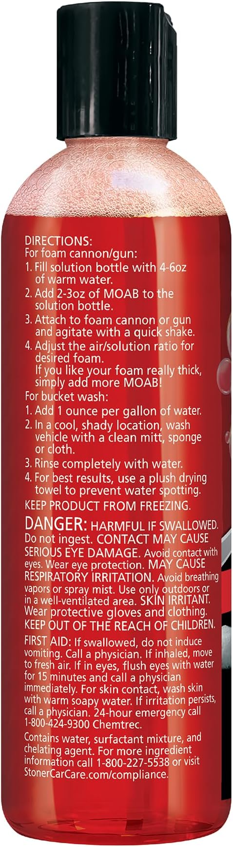 Stoner Car Care 91602-6PK 16-Ounce Mother Of All Bubbles M.O.A.B. High Foaming Car Wash For Foam Cannons, Foam Guns, Bucket Washes, Safe on Car Wax and Sealant Coatings, Cherry Bomb Scent, Pack of 6