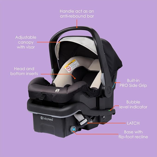 Baby Trend EZ-Lift™ PRO Infant Car Seat, Dash Tan – Lightweight Premium Carry, Plush Infant Cushioning, Adjustable Harness Support