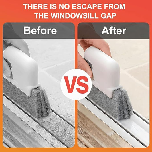 Window Track Cleaning Brush 3-in-1, Multi-Purpose Groove Brush with Replaceable Head, Window Track Cleaner & Window Sill Cleaner Tool for Tiles, Blinds, Car Vents, Corners & Small Spaces – 3 Pack
