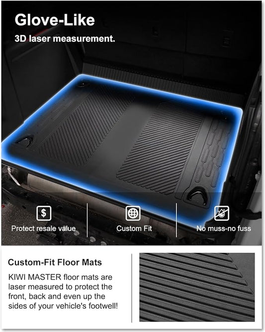 KIWI MASTER Cargo Mat for 2021-2026 Ford Bronco 4-Door, OEM Replacement M2DZ-58047A74-BA, Custom Fit All Weather Rear Cargo Liner, Heavy Duty TPE Tray Trunk Mat, Black