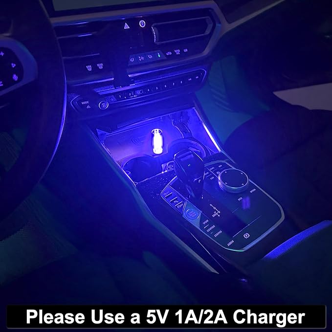 USB Light for Car, Touch Dimmable Retro Interior Lamp LED Ambient Lighting, Portable Mini Glass Bottle LED Bulb Night Light for Vehicle Bedroom Hallway Camping Holiday Decoration (Blue)