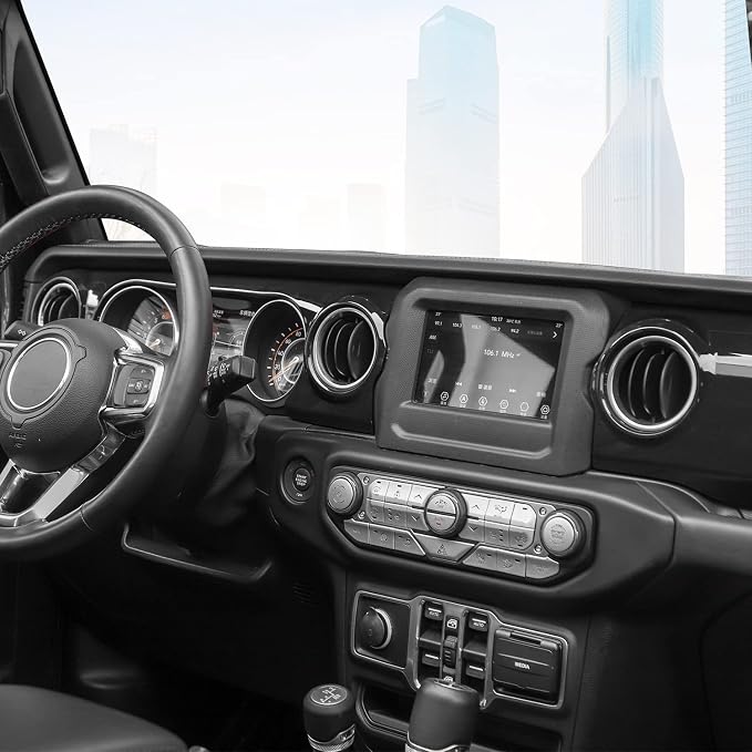 RT-TCZ Center Console Trim Cover Dashboard Control Panel Cover Decorative Interior Accessories for Jeep Wrangler JL JLU & Gladiator JT 2018-2022,Black