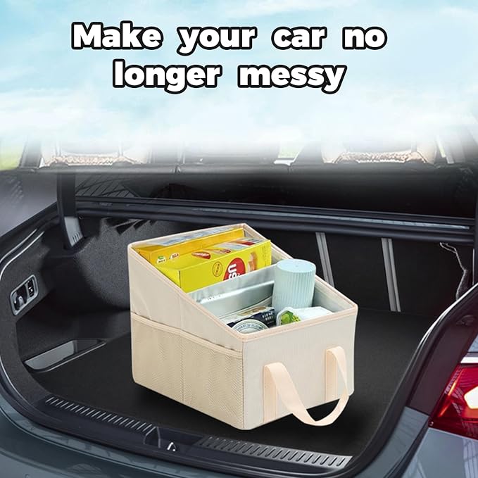 Trunk Organizer - Car Seat Organizer Front or Backseat Organizer for Travel, 16L Waterproof Foldable Car Organizer for SUV & Sedan, 1680D Oxford Polyester (black)