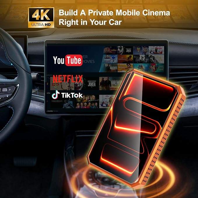 Wireless CarPlay Android Auto Adapter with HDMI & USB Port, Magic AI Box Built-in Play Store YouTube, TikTok, and Screen Mirroring, Plug and Play Wireless CarPlay Converter