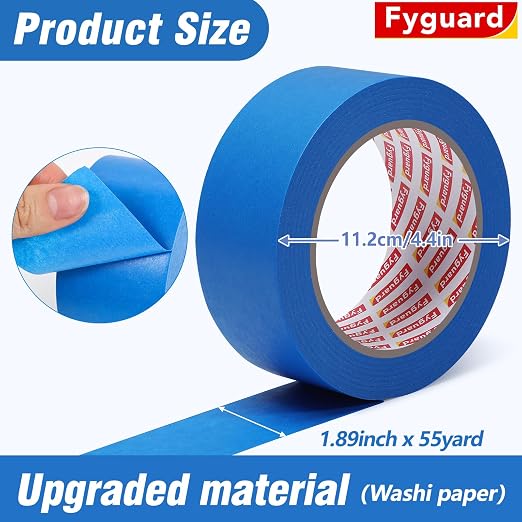 10 Rolls Painters Tape Blue Painters Tape 2 Inch Wide, General Purpose Masking Tape Bulk, 1.89 in x 55 Yd Blue Tape for Wall Painting Home Improvement DIY Crafts, Total 550 Yards