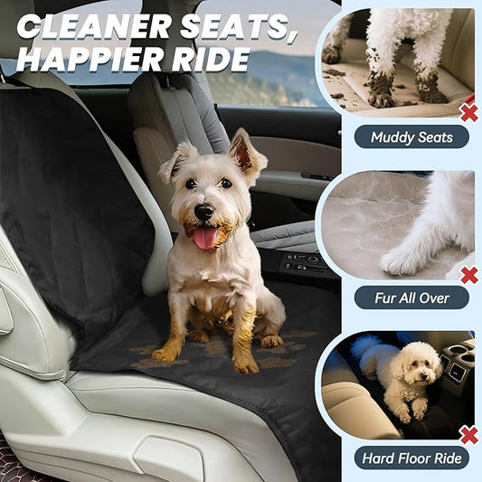 VIVAGLORY Dog Front Seat Cover Seatflex Car Seat Protector for Dog, Car Cover for Pet, Front Single Bucket Captain Chair Protector, Standard, Black, 1Pack