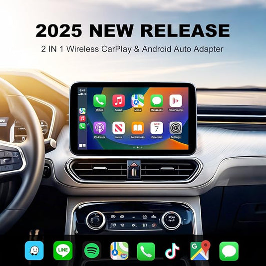 Wireless CarPlay Adapter for iPhone - Carplay&Android Auto Wireless Adapter Convert Wired to Wire-Less Carplay Dongle Fast Setup No Latency for Cars with Built-in Car-Play