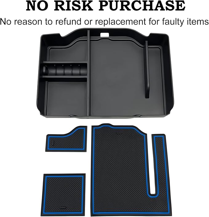 Center Console Organizer fit for Dodge RAM 1500 2500 3500 2026 2025 2024 2023 2022 2021-2019 Accessories Interior Storage Box Armrest Storage Tray (Blue) NOT FIT for 40/20/40 Split Bench Seat