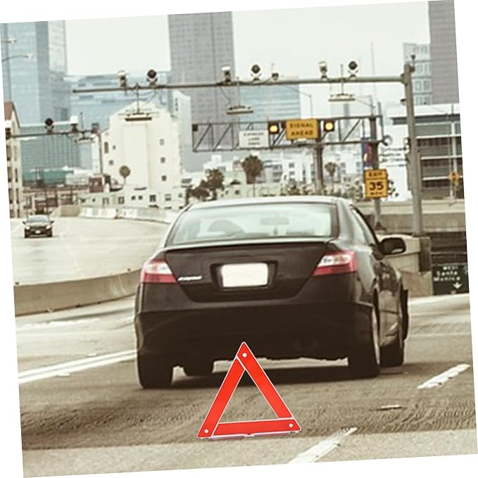 Gatuida Roadside Kit Warning Triangle Sign Car Safety Kits Roadside High Visibility Triangle for Vehicles