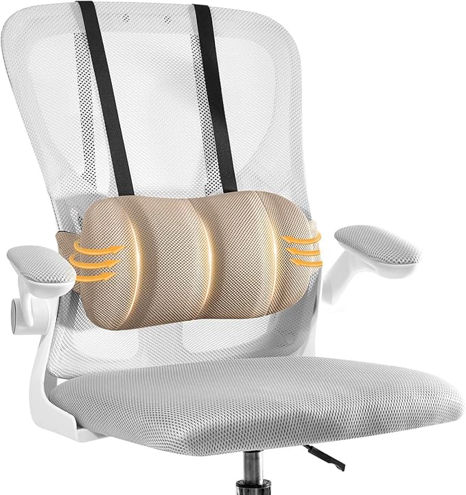 Lumbar Support Pillow for Car,Back Support for Car Seat Cushion,Adjustable Straps Securely Fixed Car Lumbar Support Pillow for Office Chair (Beige for Office Chair)