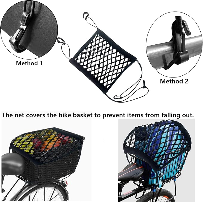 Upgrade Cargo Net for Motorcycle Helmet Storage, 11"X9.8" High-Elastic Double Layer Bungee Net (11x9.8 Inch)