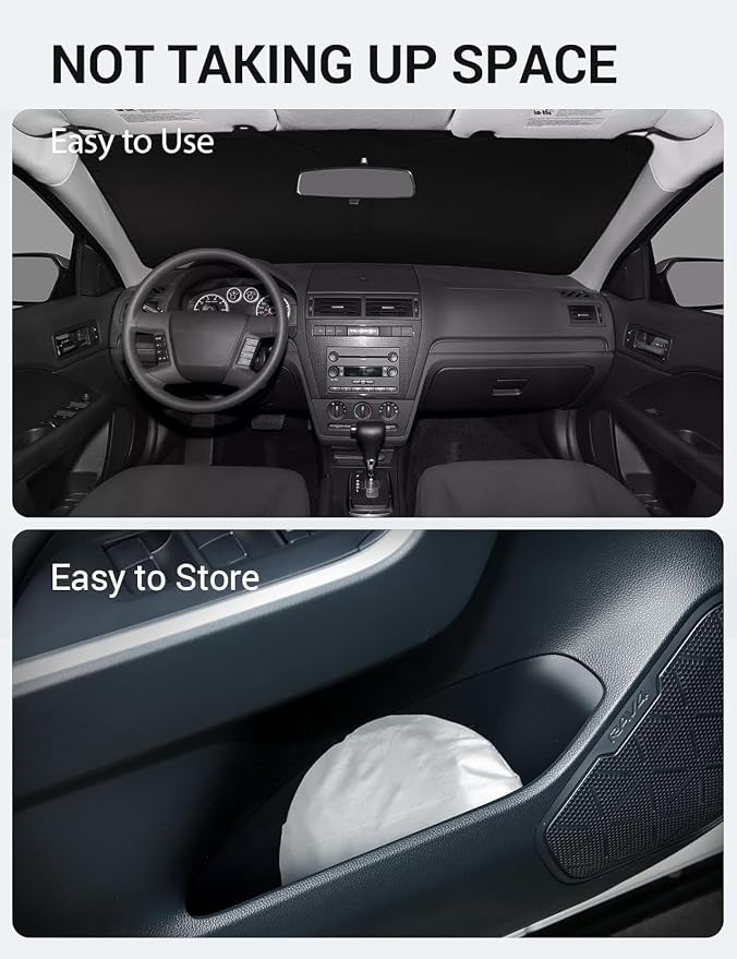 Proadsy 2026 Upgrade Windshield Sun Shade Custom Fit 2006-2012 Ford Fusion Foldable Front Sunshade Protector Sun Visor Blocks UV Rays Keep Car Cooler