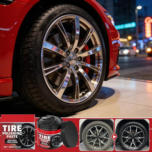 2pcs Car Tire Shine with Sponge,Tire Coating Paste, Tire Polishing Paste,Car Tire Shine for Trucks Sedans RVs SUV