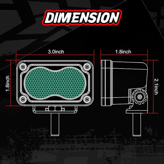 Green LED Pod Lights 3 Inch Auxiliary Backup Rear Light Bar 2PCS Off Road Driving Fog Cube Lights Green Hunting Fishing Emergency Safety Signal Work Lights for Truck UTV Pickup Boat