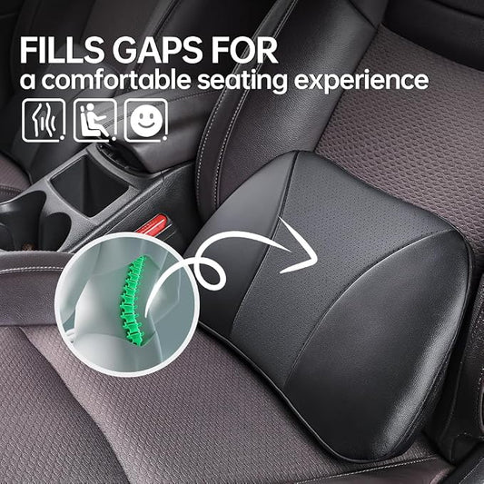 1p Memory Foam Lumbar Support Pillow for car Lower Back Pain Relief - Back Cushion for Driving, Chair Support for Car-Office Chair(Black)