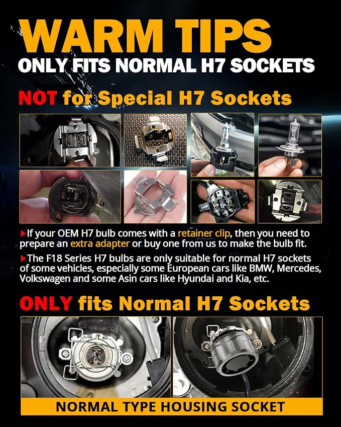 Auxbeam F18 Series H7 Fog Lights, 22000LM H7 Powersport Light for Off-Road Use or Fog Light-2 Pack