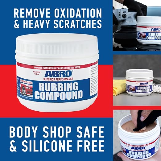 ABRO Superior Performance Rubbing Compound, 32 oz., Buffing Compound for Oxidized Finishes, Smooth, Reflect, Clean