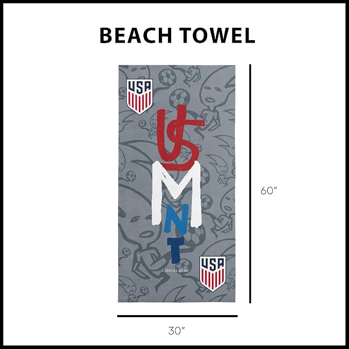 Northwest US Soccer Soccer Head Beach Towel 30x60 inches