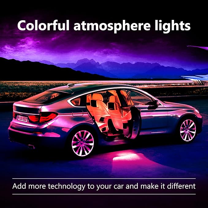 Car Led Lights Interior with Smart APP Control, Sync Music,DIY Mode,Multicolor Led Car Interior Light Kits,5V USB Led Lights for Cars, Trucks, SUVs