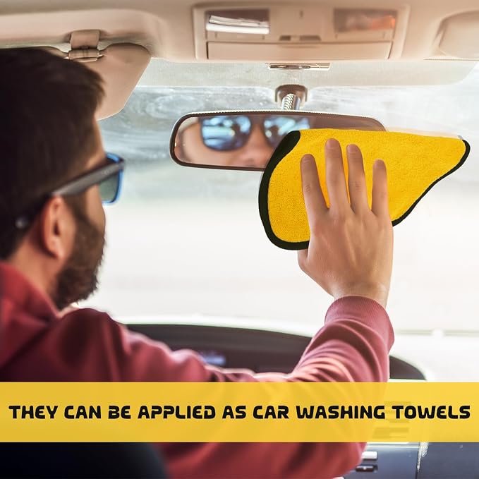 Tallew 60 Pcs Yellow Microfiber Towels: 16"x16" Microfiber Drying Towels Bulk Micro Fiber Car Cleaning Cloth for Cars Drying Washing Polishing Cleaning Household Supplies
