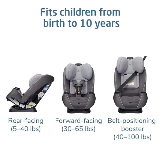 Maxi-Cosi Pria Max 3-in-1 Convertible Car Seat, Infant to Toddler Car Seat, ClipQuick Magnetic Chest Clip, Quick-Install Latch, Machine-Washable Cover, 5-100 lbs, Escargot