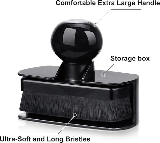 Large Tire Shine Applicator & Bendable Wheel Brush Set for Detailing Cleaning and Tire Shine,Automotive Tire Dressing Applicator Brush with Storage Stand for Tire Detailing & Car Wash Kit,Black-4pcs