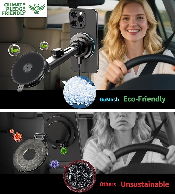 for Mag-Safe Car Mount Charger Dash Vent Windshield Wireless Car Charger with LED Light, Strong Magnetic Phone Holder for Car for iPhone 17 16 15 14 13 12 Series(Cyan)
