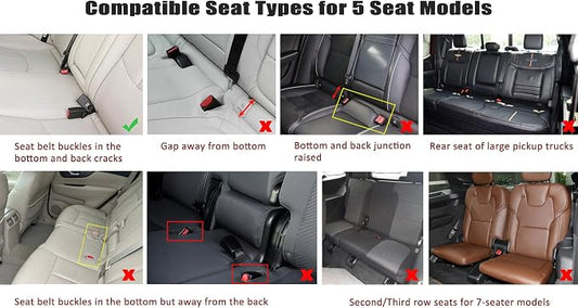 West Llama Bottom Seat Covers, Include 1 Pair Front Seat Protector and 1 Rear Seat Cover, Universal PU Leather Seat Covers for 90% Cars (Black)