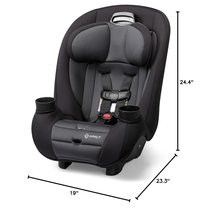 Safety 1st Ellaris 3-in-1 Convertible Car Seat, Slim Fit Design, Rear & Forward-Facing, 5-Position Headrest, Travel-Friendly with Machine-Washable Seat Pad, Smokey Haze