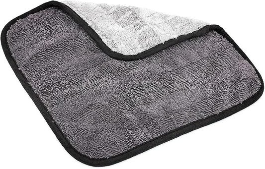 The Rag Company Gauntlet Car Drying Towel, Ultra-Absorbent 70/30 Blend Korean Microfiber, Dries Vehicles Faster Without Scratching, 900 GSM, 12x12 Inches, Ice Grey/Grey, 3-Pack