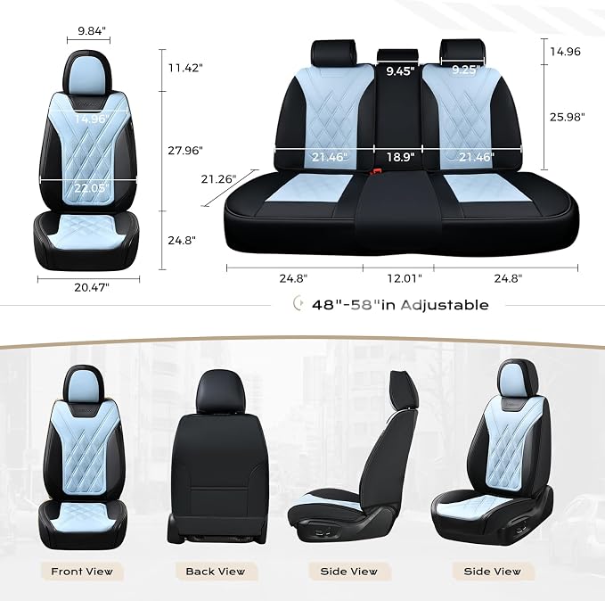 Coverado Car Seat Covers, Front Covers for Cars, Car Seat Cover Front Seats, Car Seat Protector Waterproof, Leather Car Seat Cushion, Universal Interior Covers Seat Protectors for Most Cars Purple