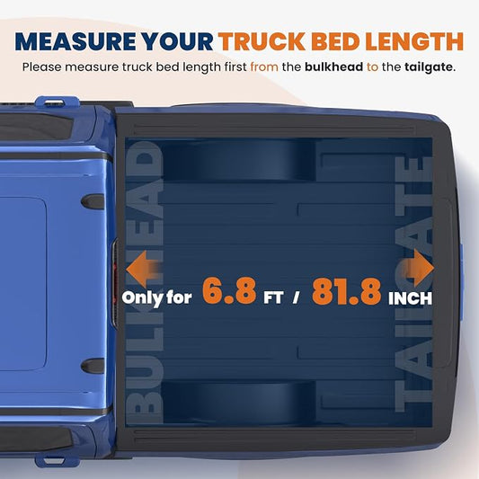 KUIPERAUTO 6.8FT Tri 3-Folding Soft Truck Bed Tonneau Cover Compatible with Ford F250/ F350/ F450 Super Duty 1999-2026 Truck Bed Cover