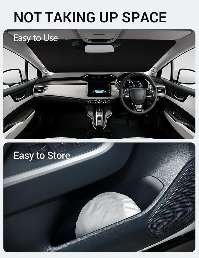 Proadsy 2026 Upgrade Windshield Sun Shade Custom Fit 2017-2021 Clarity Foldable Front Sunshade Protector Sun Visor Blocks UV Rays Keep Car Cooler