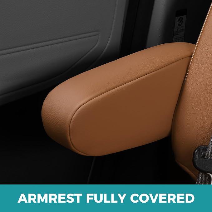 Customized for Toyota Sienna Seat Covers 2011-2020 Sienna 8 Seats 3 Row, Leather Car Seat Covers Waterproof Seat Covers Full Set for Cars, Car Seat Protectors, Airbag Compatible(Brown)